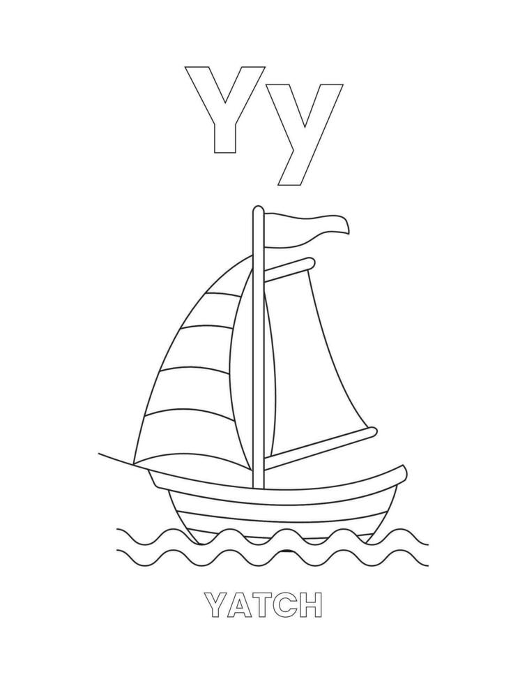 Alphabet coloring pages for kids vector