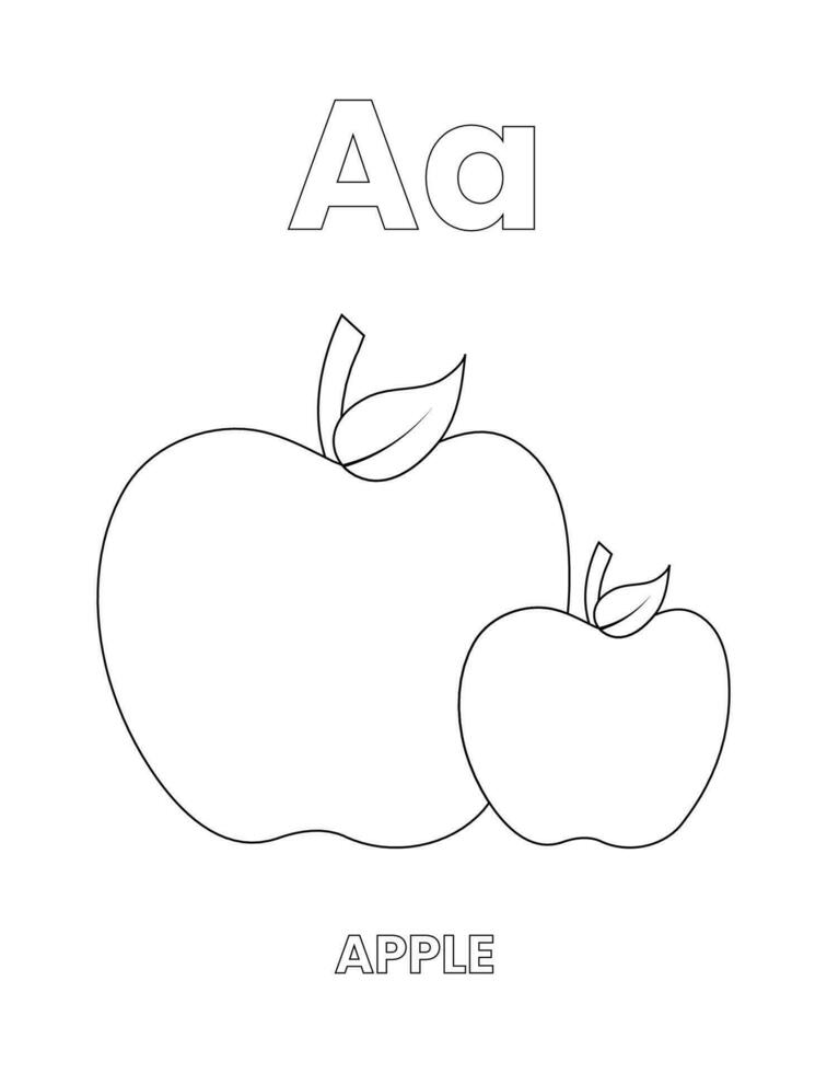 Alphabet coloring pages for kids vector