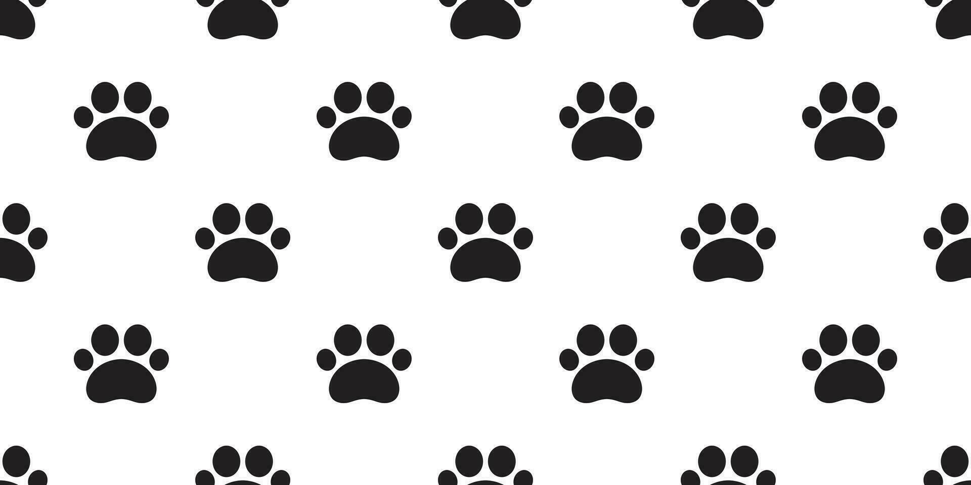 dog paw seamless pattern vector footprint kitten puppy tile background repeat wallpaper isolated illustration cartoon