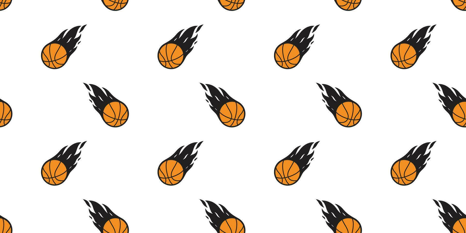 basketball Seamless pattern vector fire sport tile background scarf isolated repeat wallpaper doodle
