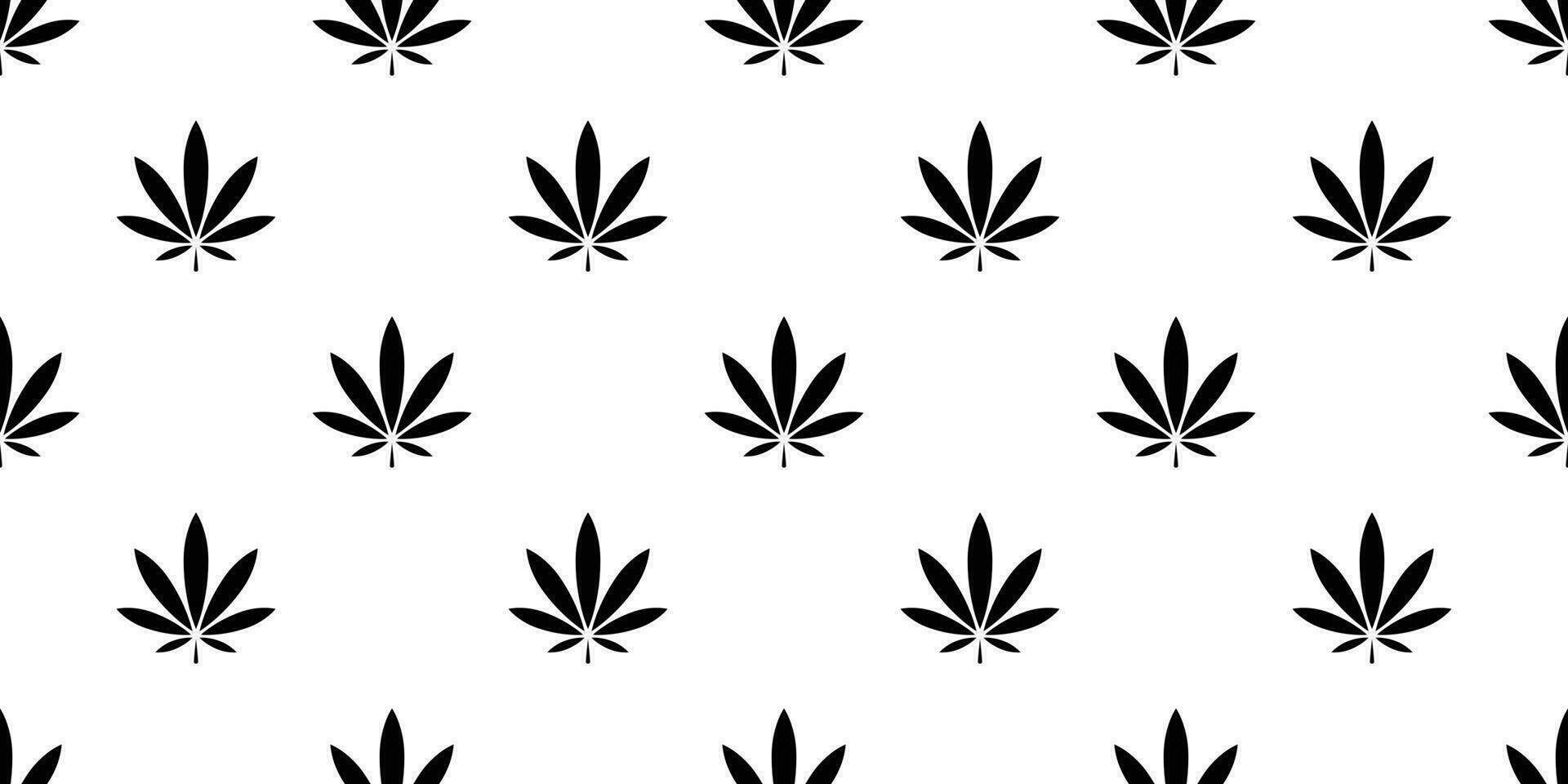 Marijuana seamless pattern vector weed cannabis leaf repeat wallpaper tile background scarf isolated plant nature