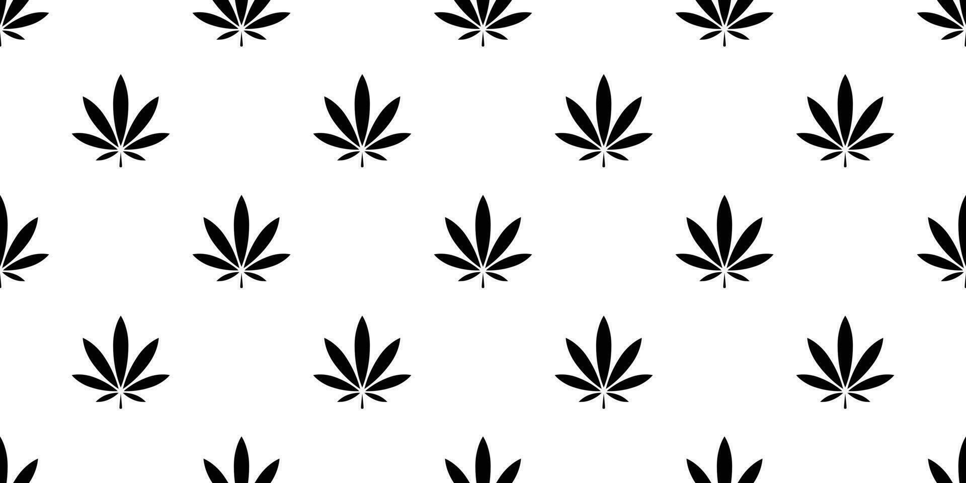 Marijuana seamless pattern vector weed cannabis leaf repeat wallpaper tile background scarf isolated plant nature