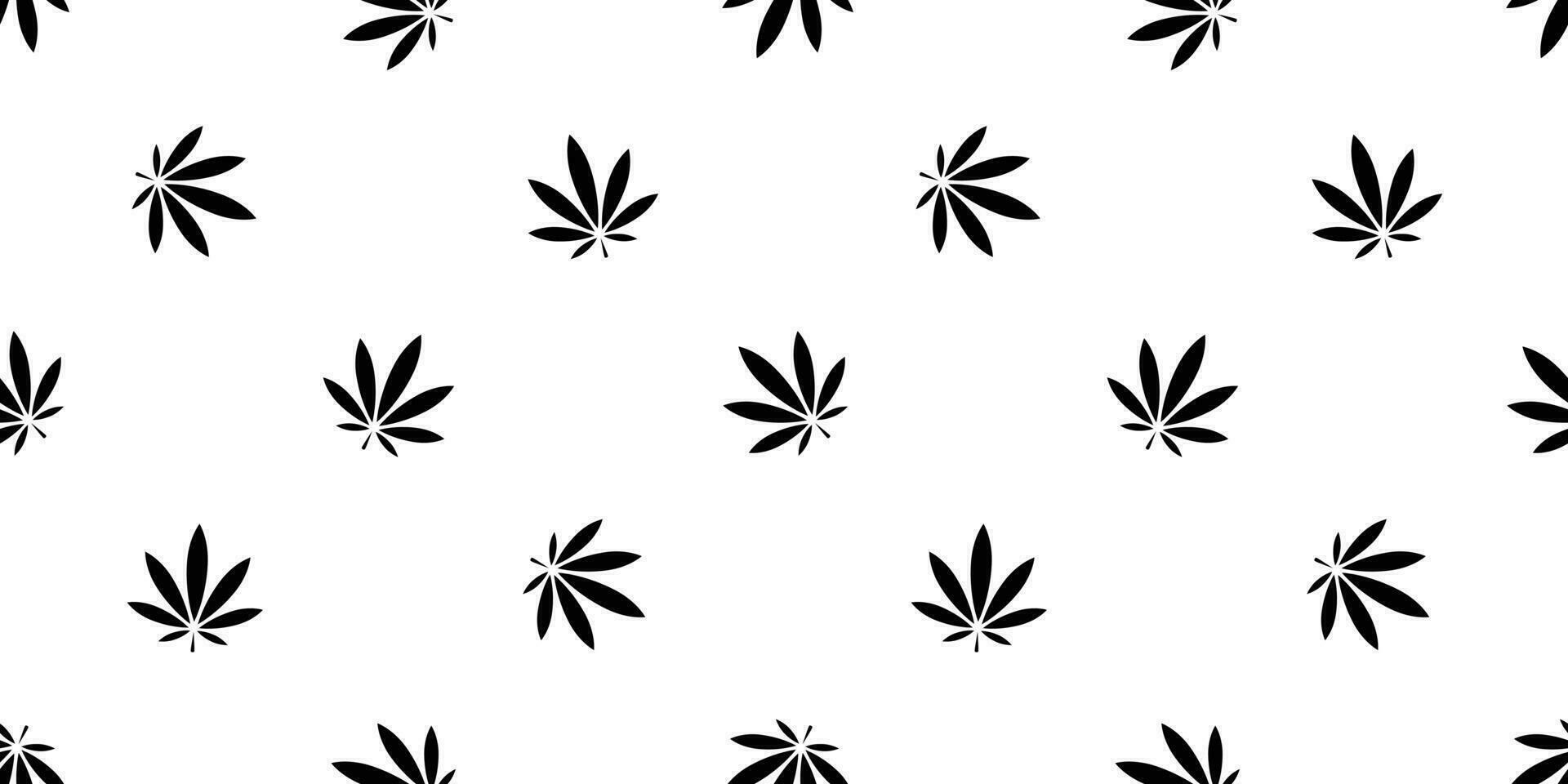 Marijuana seamless pattern vector weed cannabis leaf repeat wallpaper tile background scarf isolated plant white