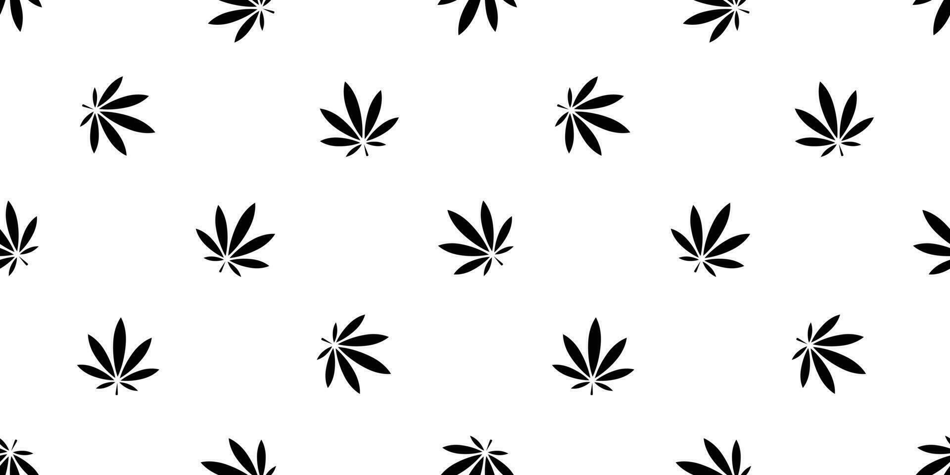 Marijuana seamless pattern vector weed cannabis leaf repeat wallpaper tile background scarf isolated plant white