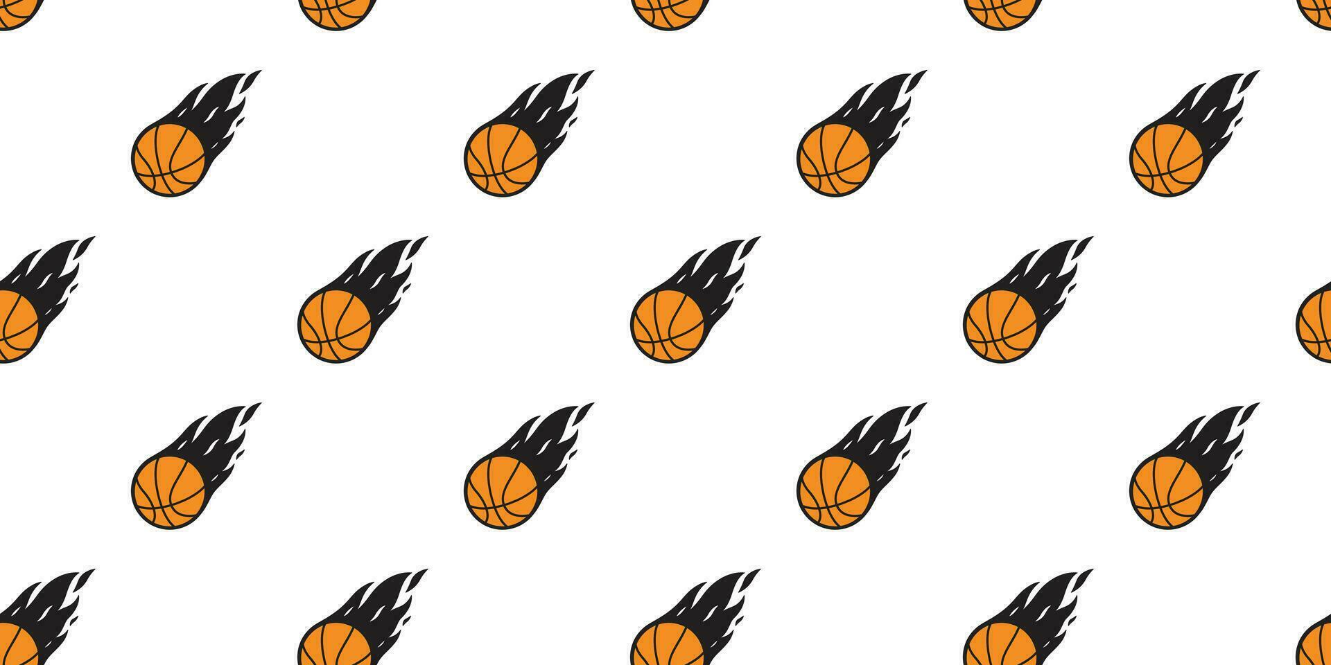 basketball Seamless pattern vector fire sport tile background scarf isolated repeat wallpaper