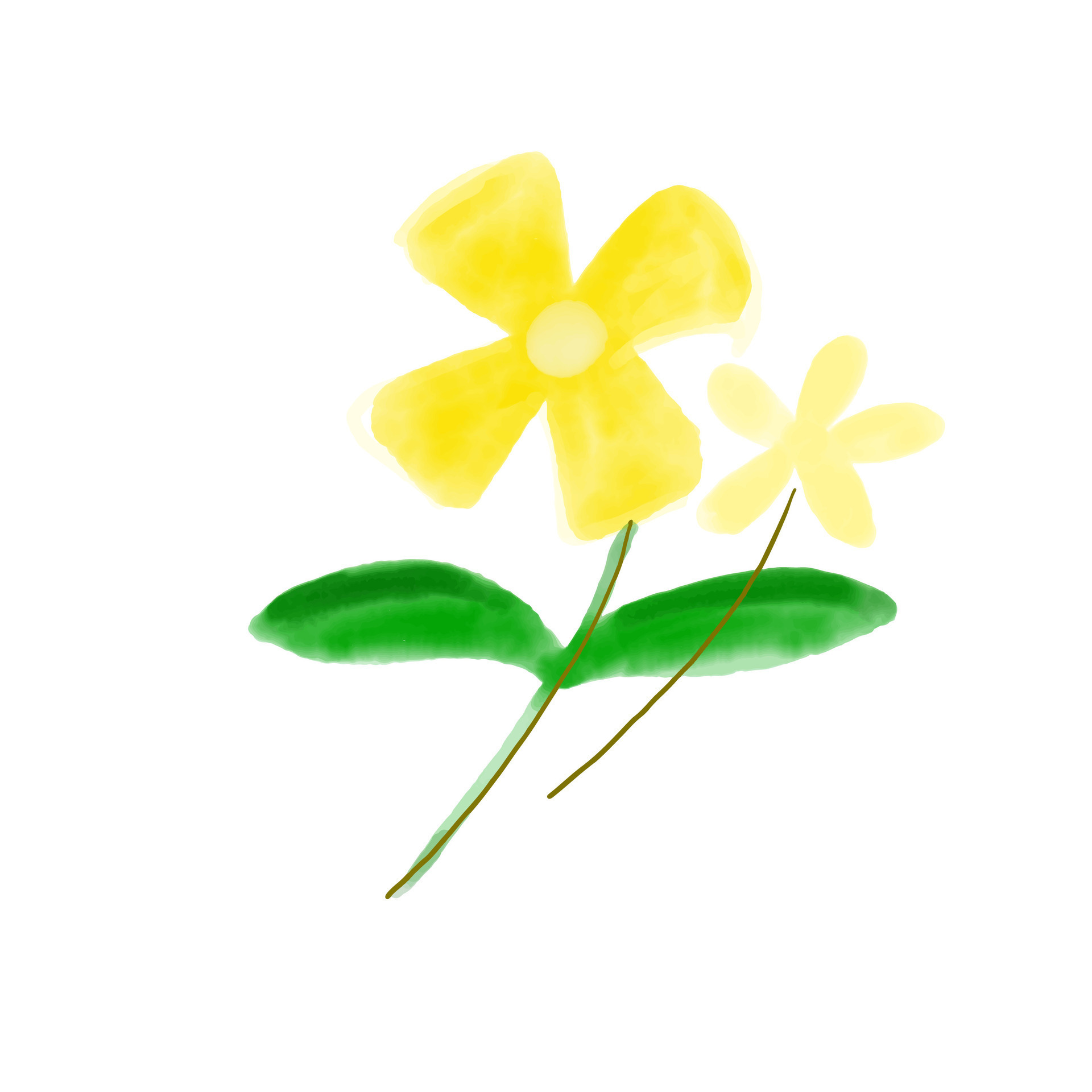 Cute flower watercolor isolated on white background vector illustration