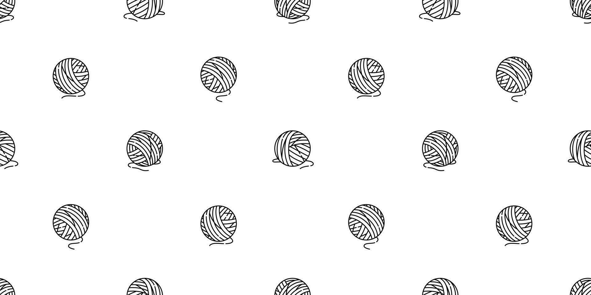 hilo pelota sin costura modelo vector pelotas de hilo tejido de punto agujas gato juguete repetir aislado fondo de pantalla loseta antecedentes dibujos animados ilustración garabatear