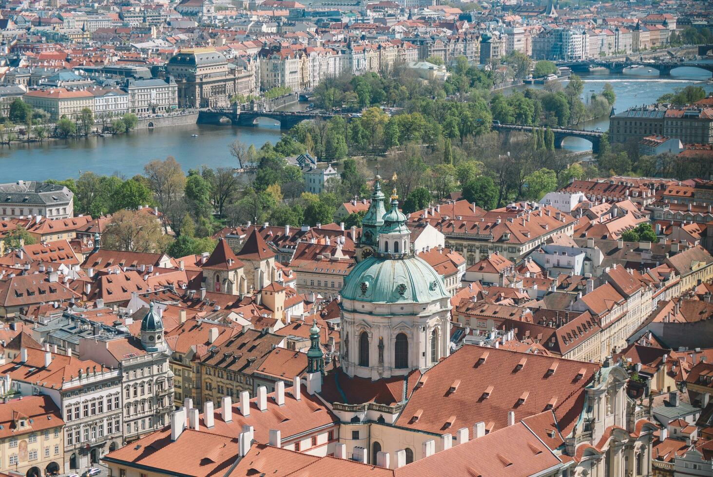 beautiful view of the city Prague photo