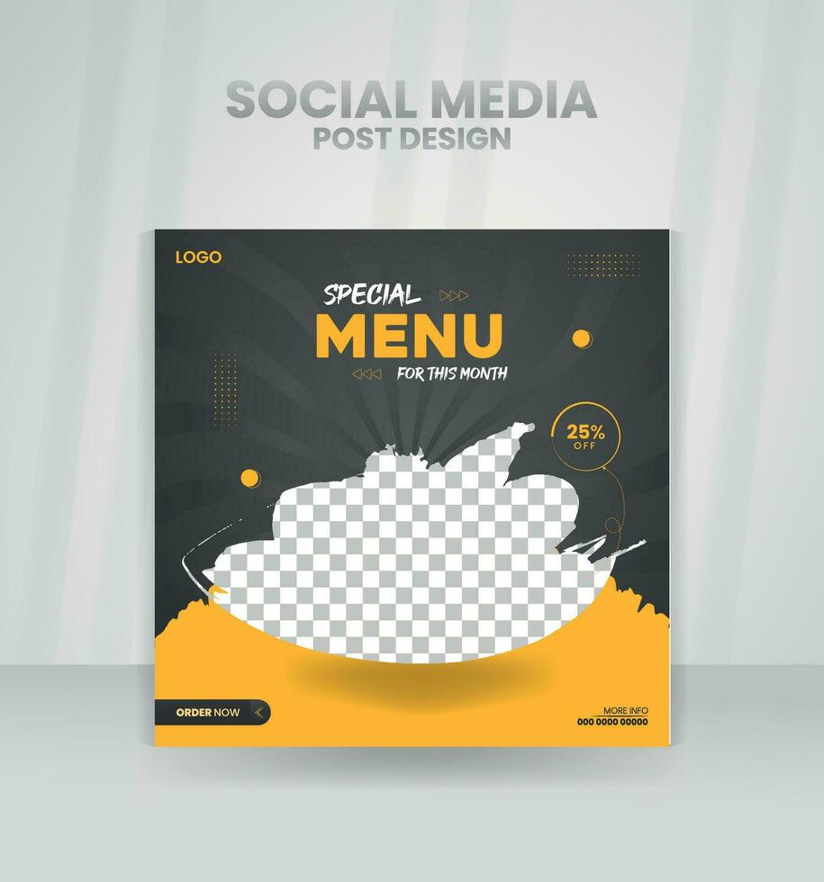 Social media banner regarding food should be posted. excellent for social media advertising and marketing in upscale restaurants. a design for social media advertising. vector