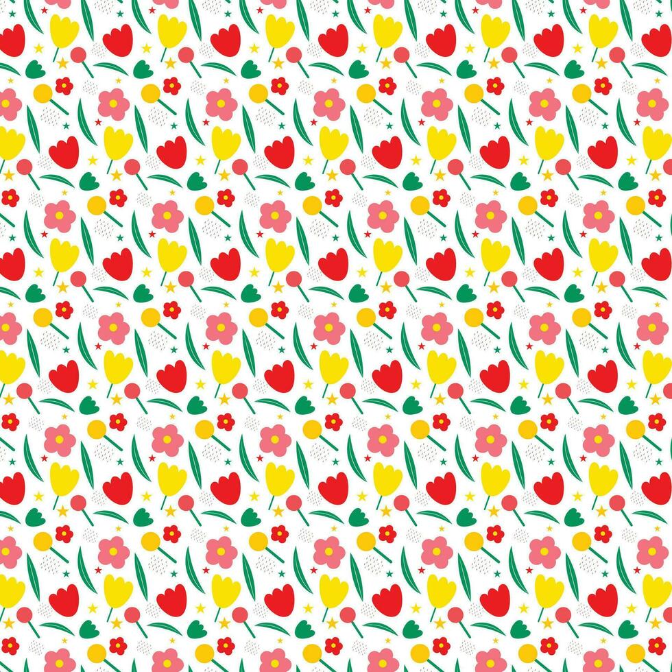 Abstract summer red and yellow surface pattern design vector