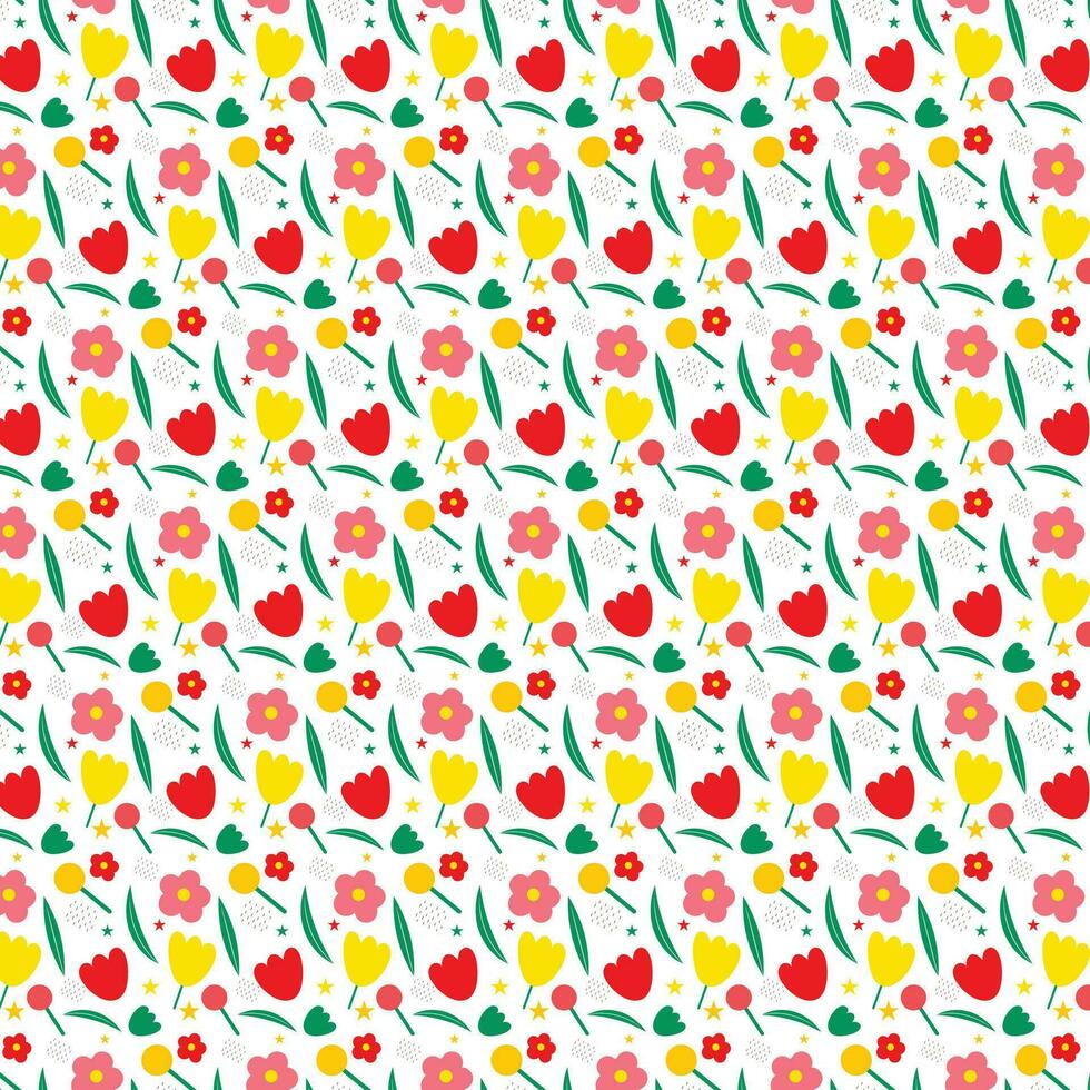 Abstract summer red and yellow surface pattern design vector