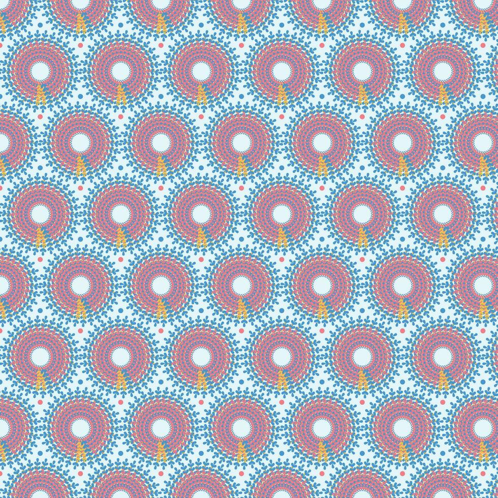 colorful leaf radial symmetry art repeat background pattern vector
