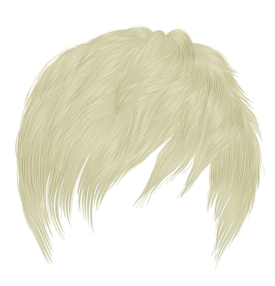 trendy woman  man short  hairs blond  colors . fringe . fashion beauty style . realistic  3d . vector