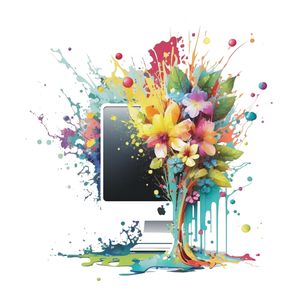 Free download watercolor mobile pc realistic photo, Ai Generative png