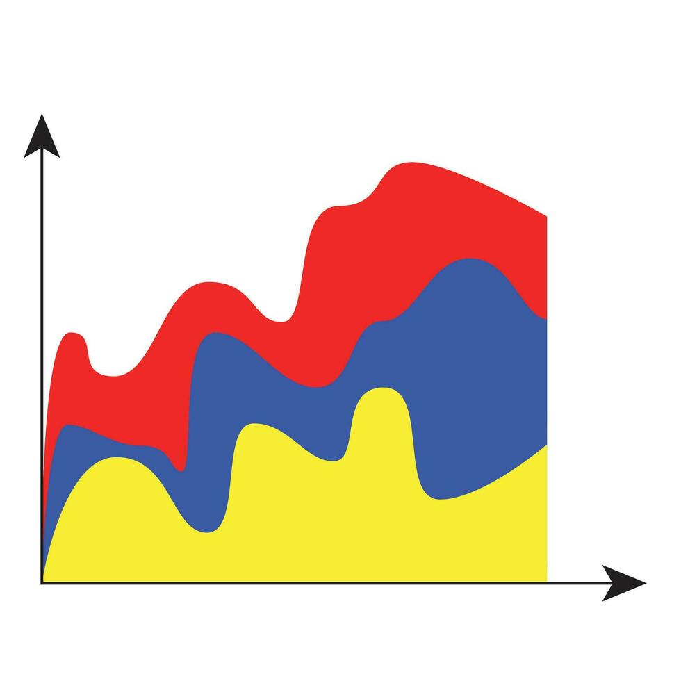 Curve layer graphic. Diagram color report, infograph and chart, vector illustration