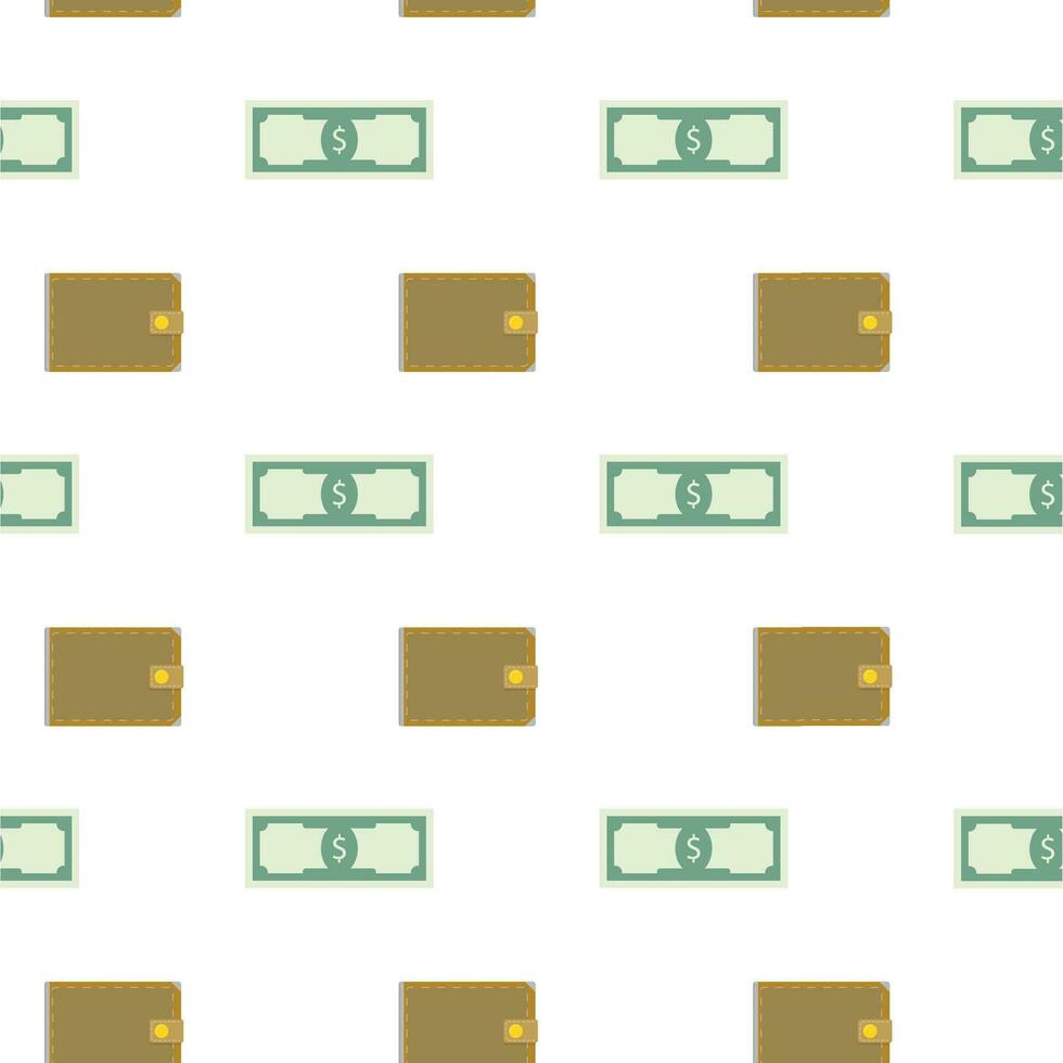 Money seamless pattern. Financial pay and money investment, vector illustration