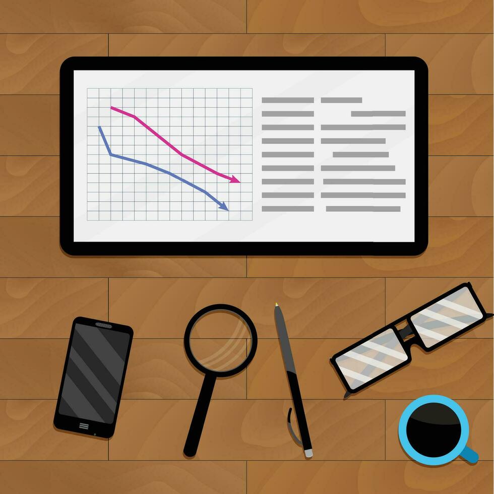 Concept economic analysis, Vector presentation information business illustration