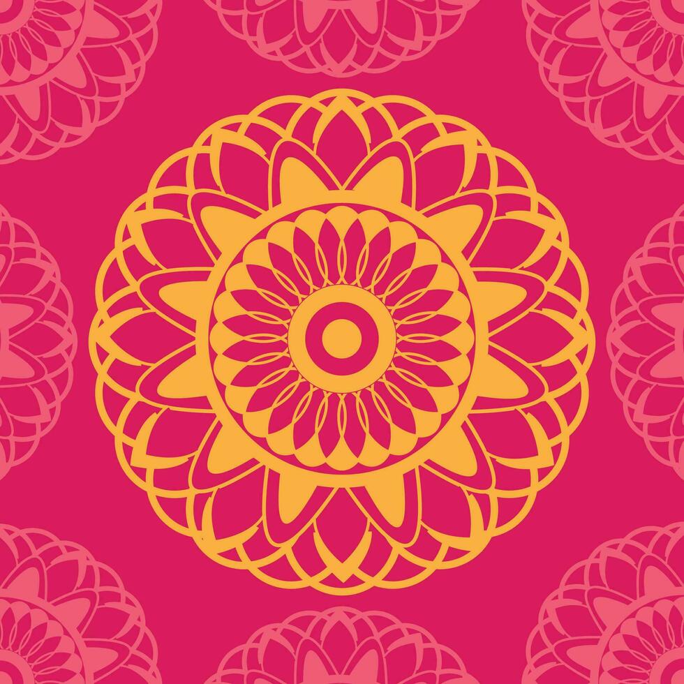 vector hand drawn colorful mandala lotus flower drawing