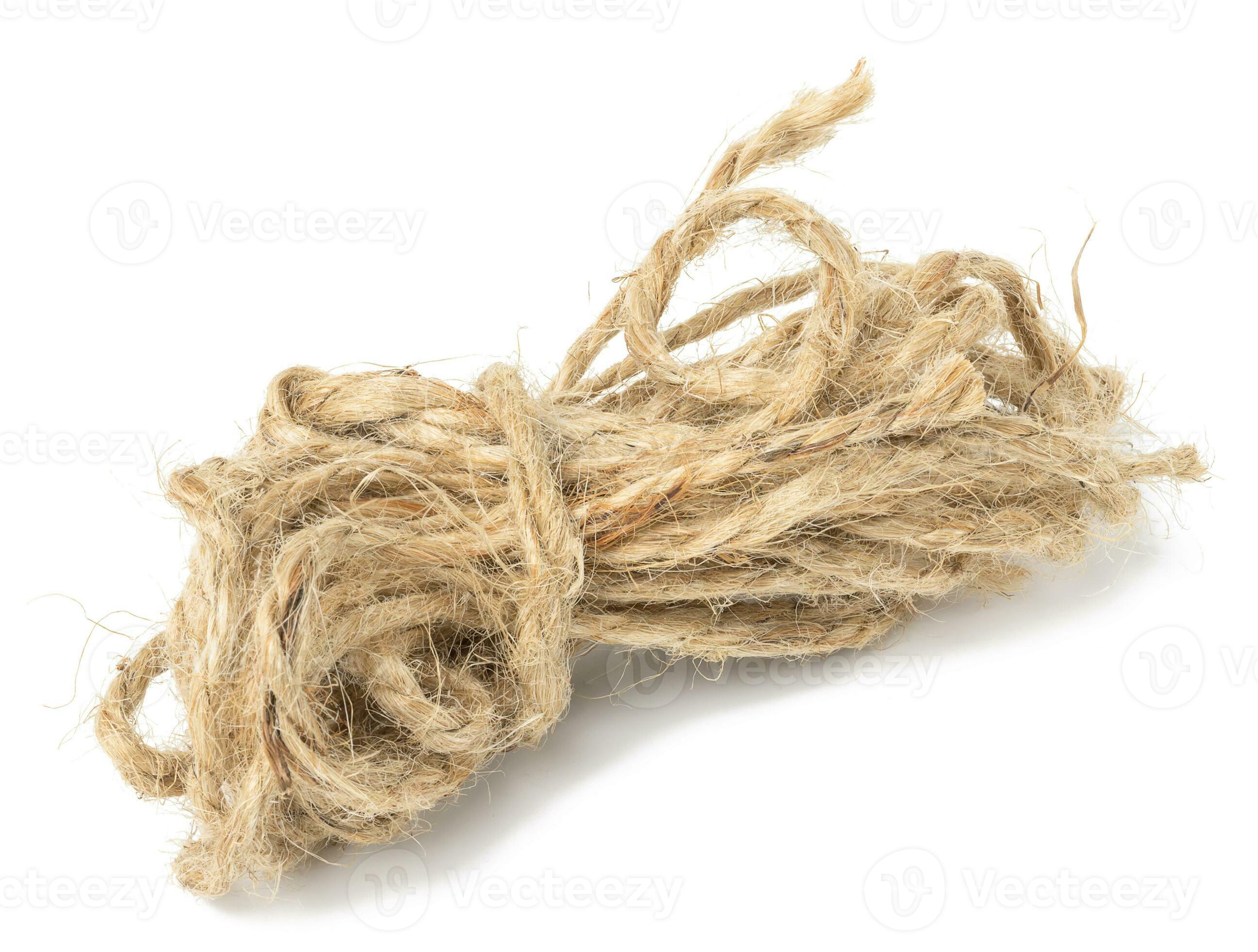 Brown twine rope on a white isolated background, top view. Packing natural  27528848 Stock Photo at Vecteezy