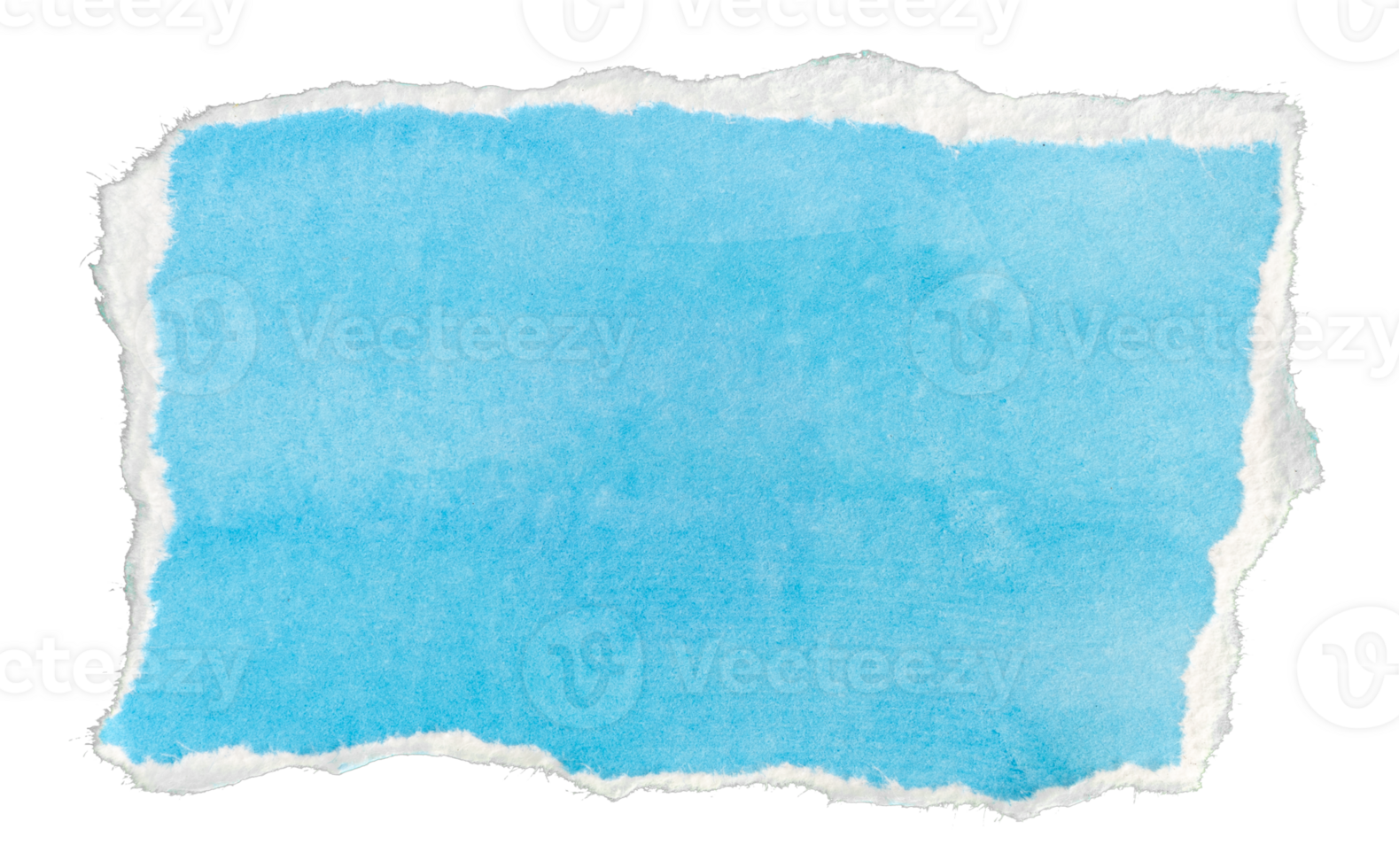 Ripped blue paper note message template isolated on transparent background png