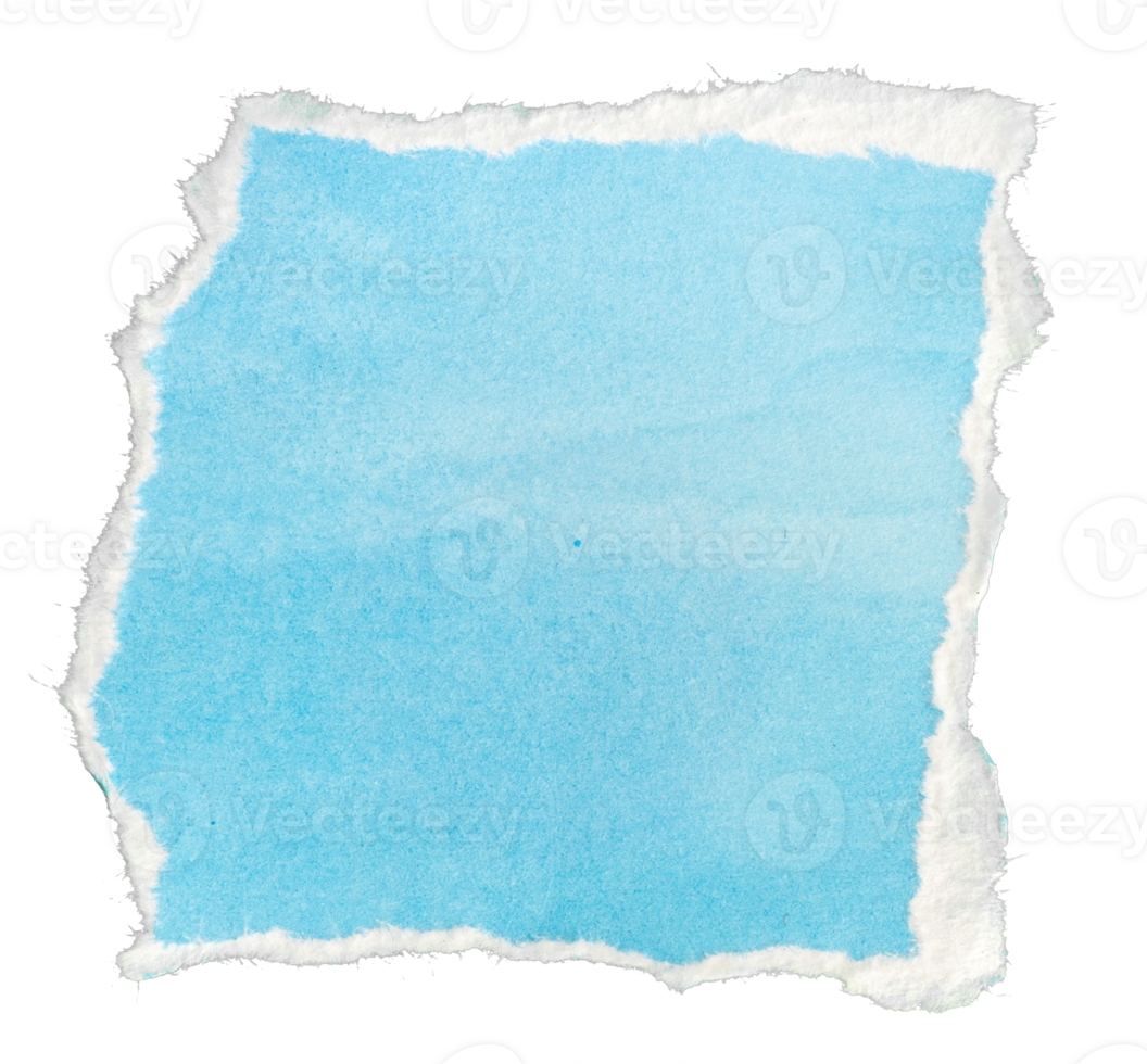 Ripped blue paper note message template isolated on transparent background png
