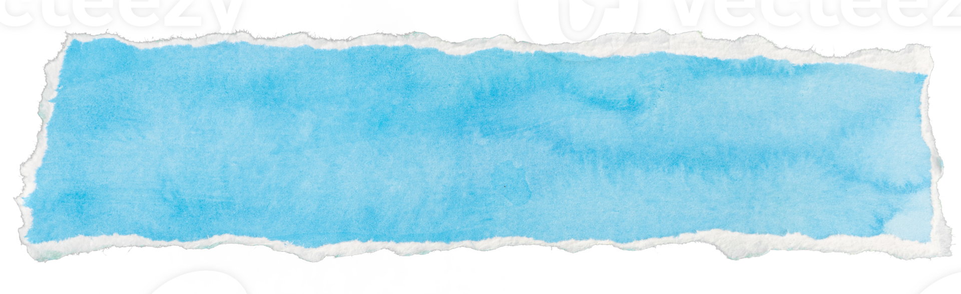 Ripped blue paper note message template isolated on transparent background png