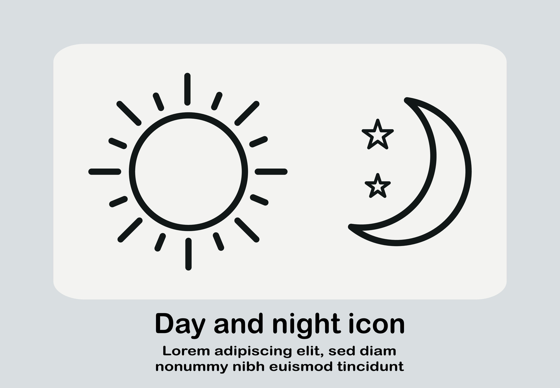 Day and night icon, sun and moon icon vector illustration on isolated