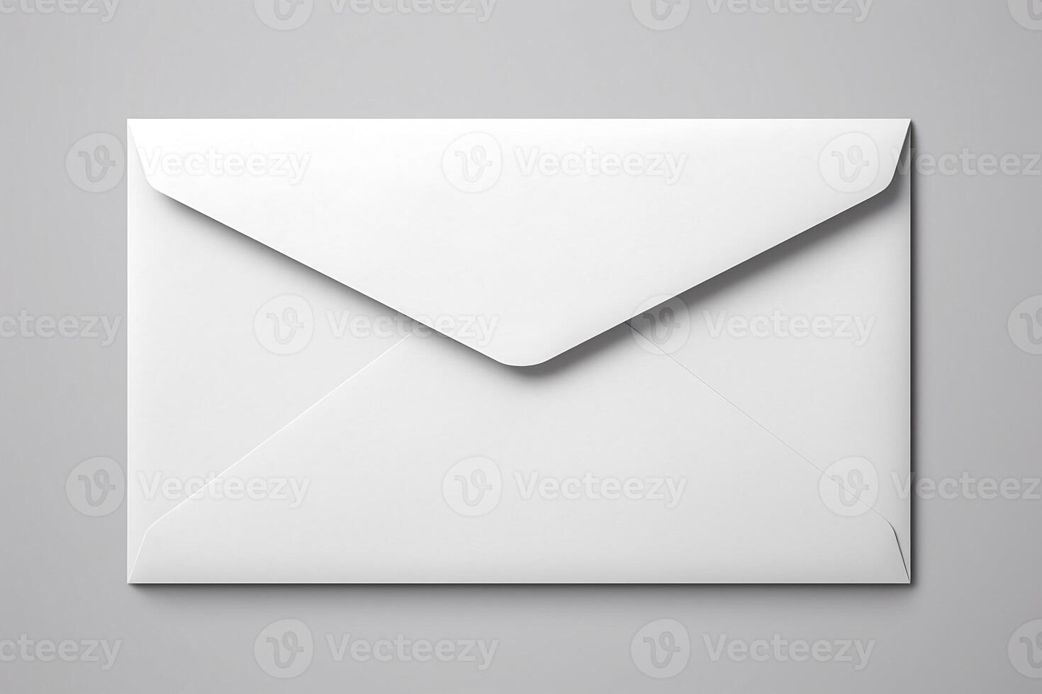 Layout of a white paper envelope. photo