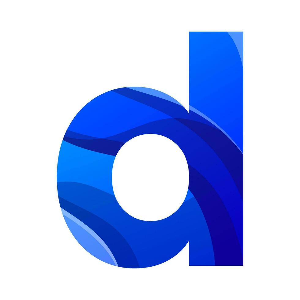 letter d blue color gradient logo design vector