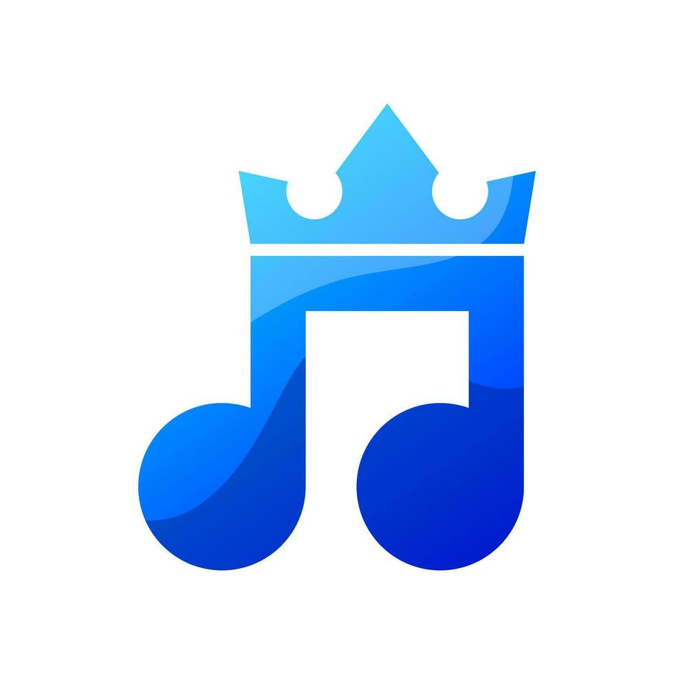 king of music gradient logo design vector