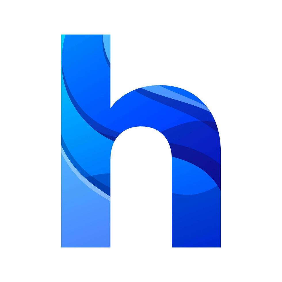 letter h blue color gradient logo design vector