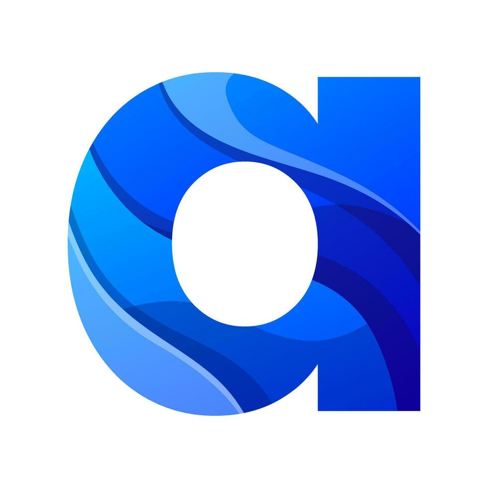 letter a blue color gradient logo design vector