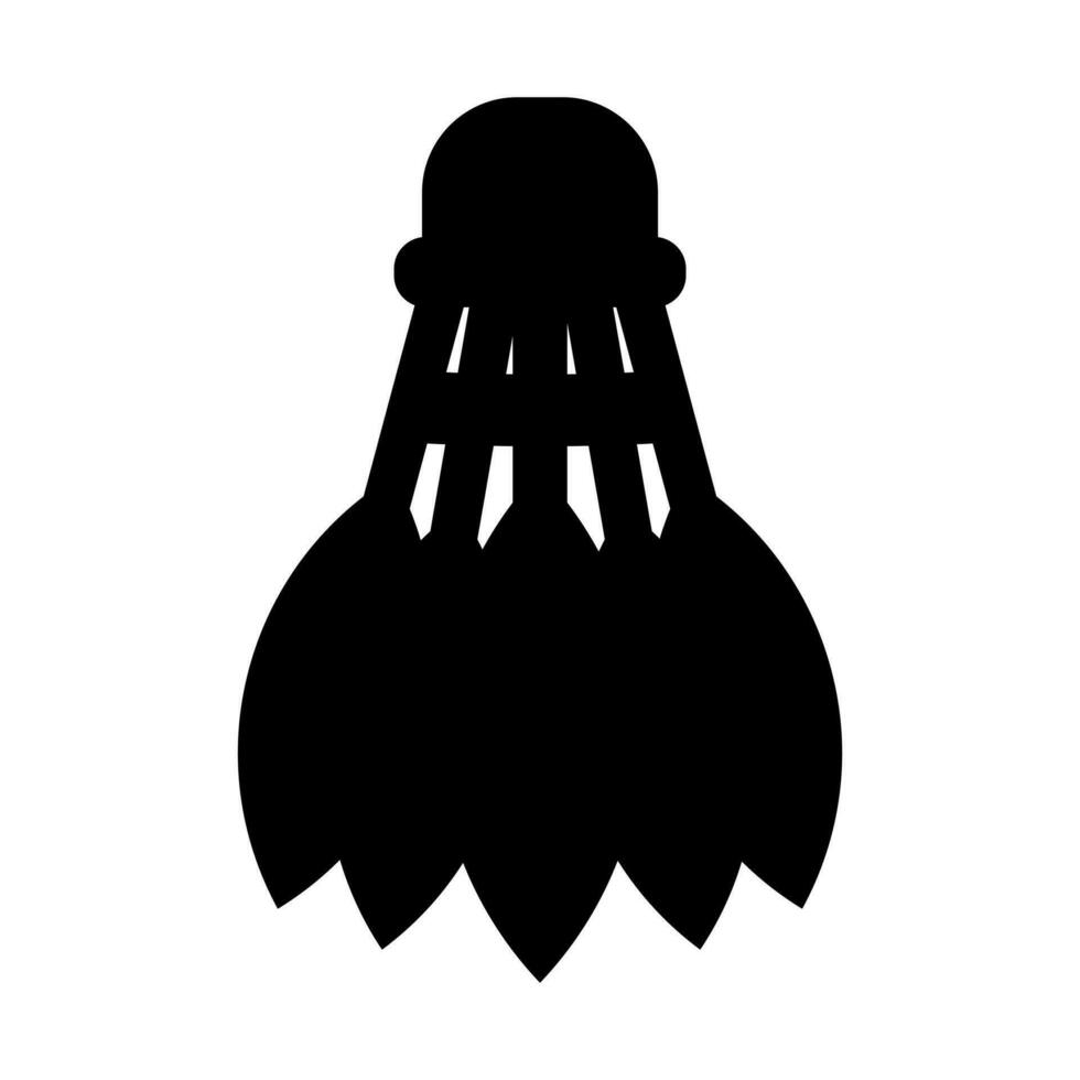 black silhouette shuttlecock logo vector