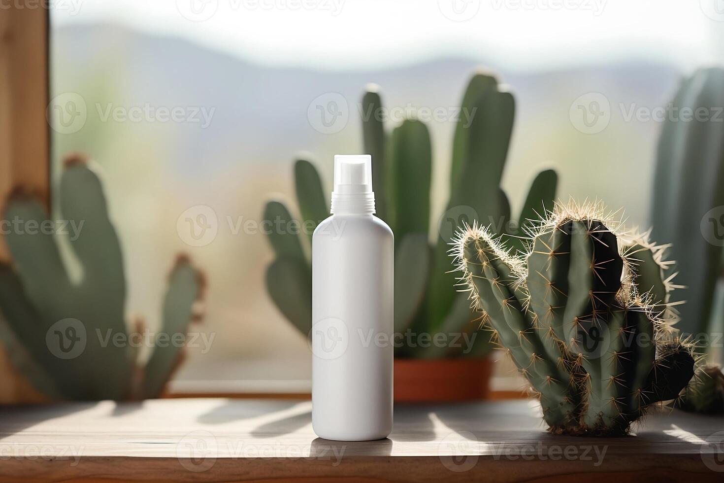 Mock-up of a white jar for shampoo and cosmetics. photo