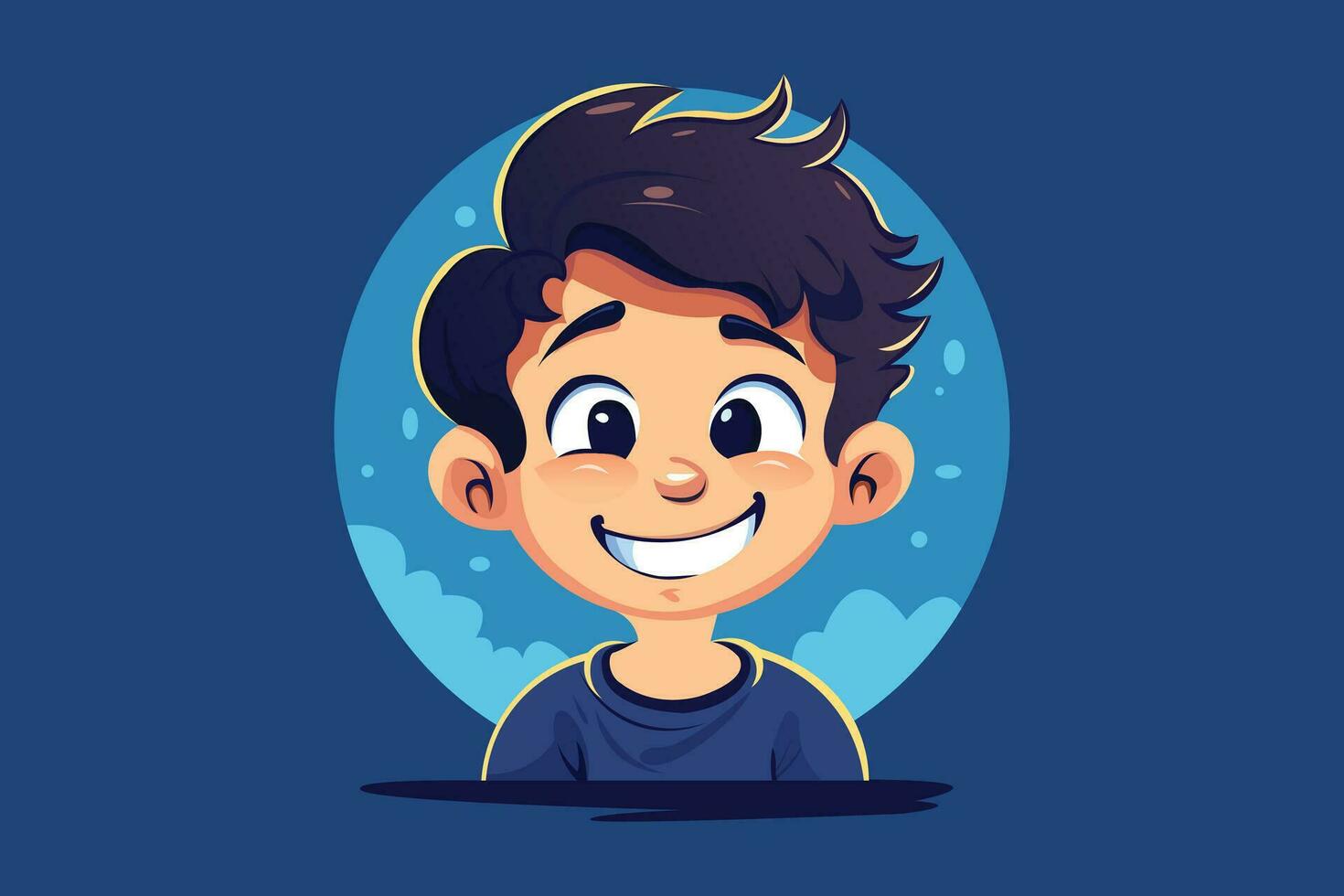 contento niños sonriente vector illutration