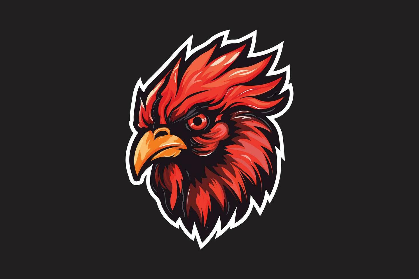 pollo gallo cabeza mascota, gallo logo vector ilustración, esports estilo