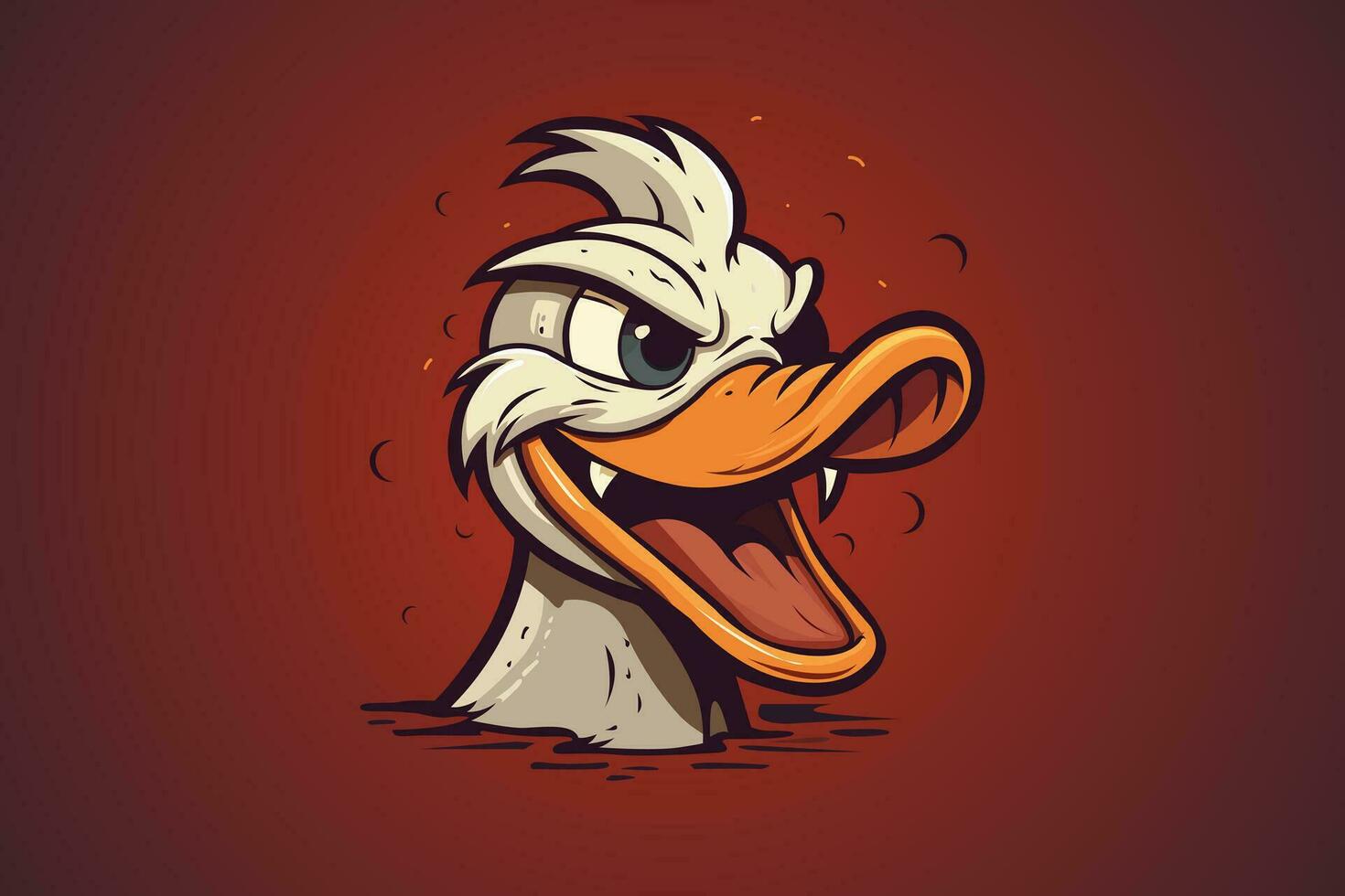 Angry duck mascot logo, esports style vector illustration