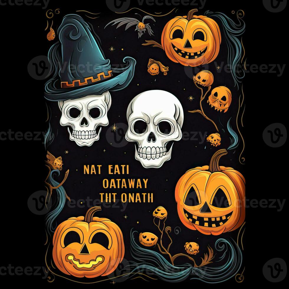 Cover for Halloween activity book for kids high quality ai generated image photo