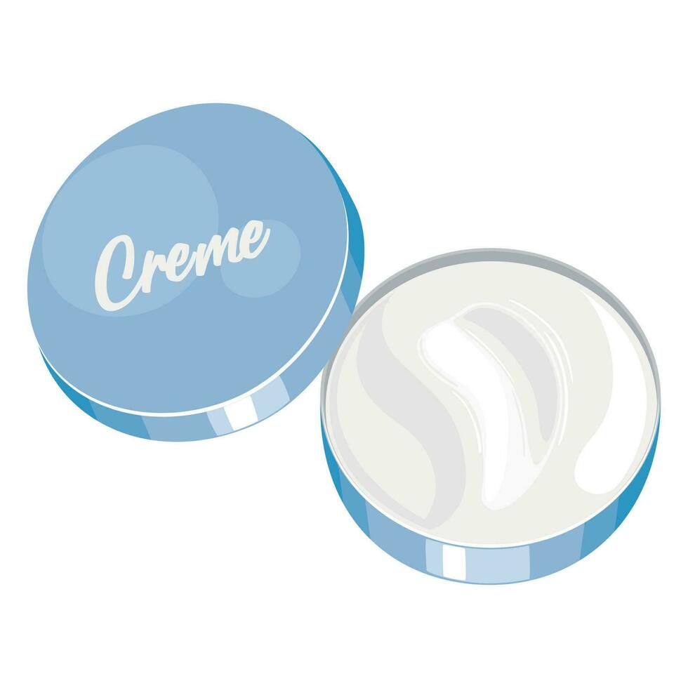 Cosmetic cream in a plastic jar isolated. face beauty cream bottle vector