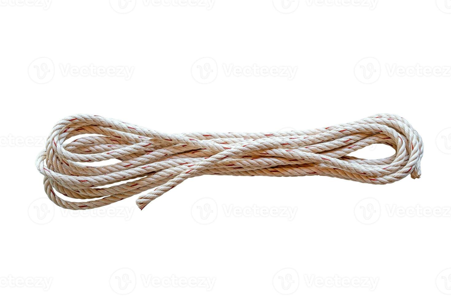 Roll of rope rope isolated on white background with clipping path photo