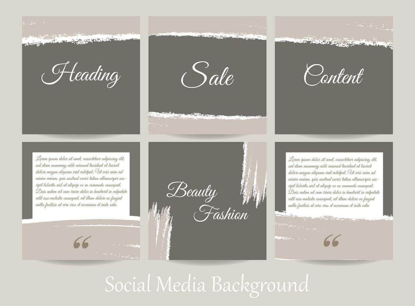 Minimal abstract social media story post feed template with copy space. Ripped torn paper texture background mockup for beauty, wedding, summer, festival, spring, restaurant, fashion, party vector