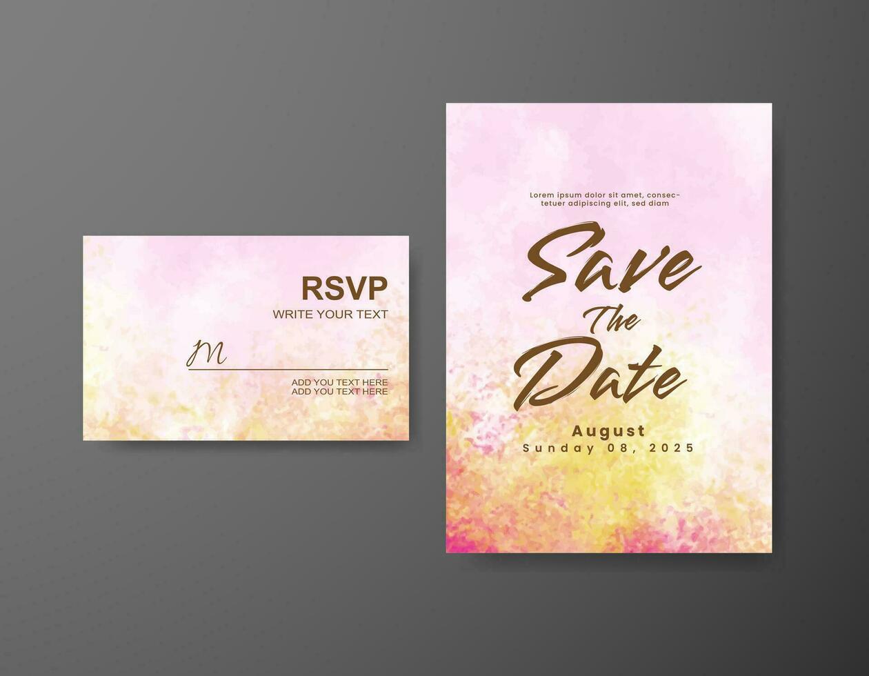 invitación de boda con fondo abstracto de acuarela vector