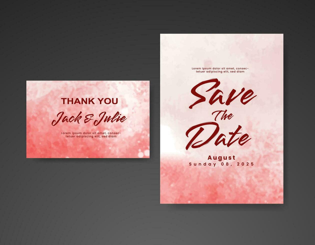 Wedding invitation with abstract watercolor background vector