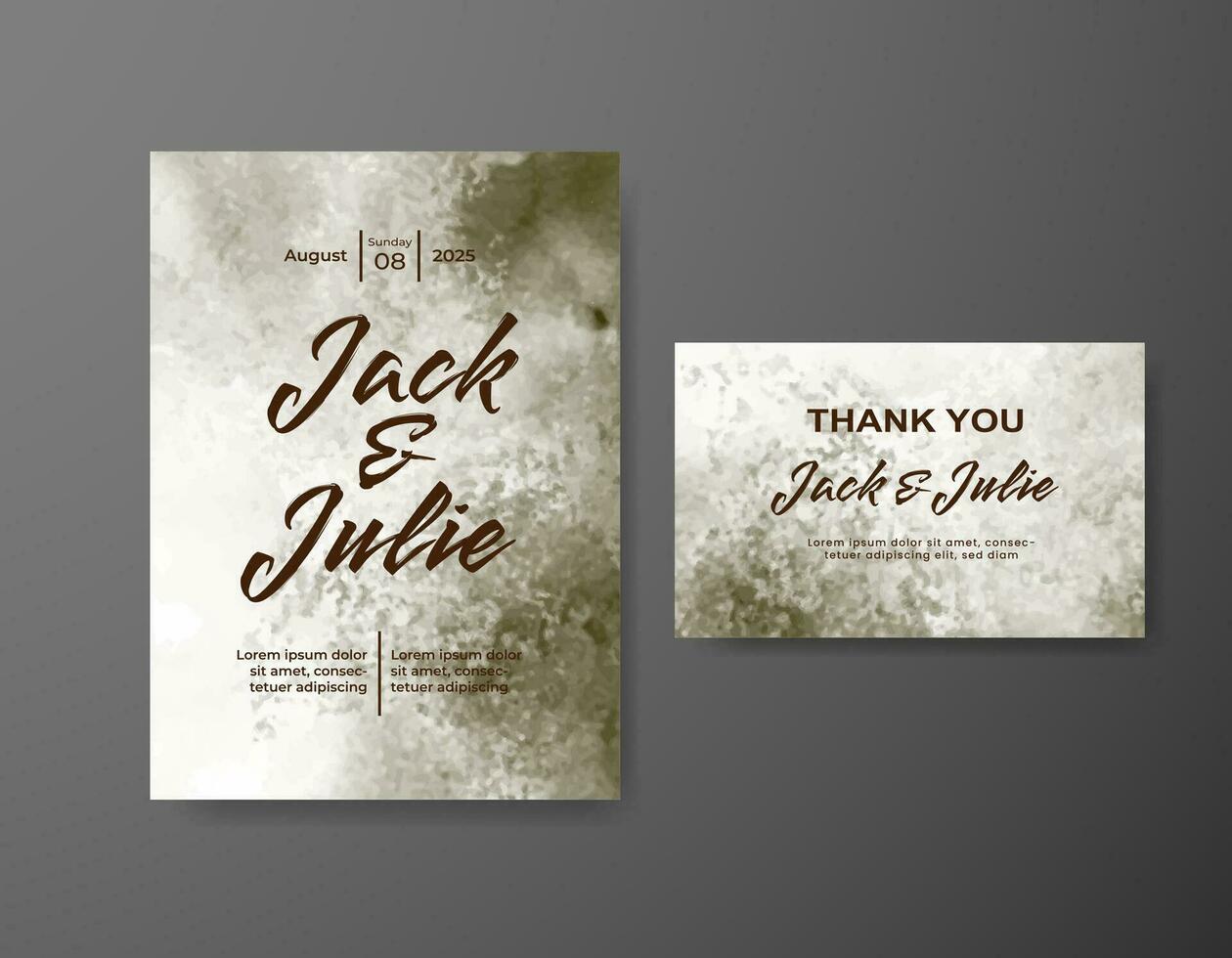 Wedding invitation with abstract watercolor background vector