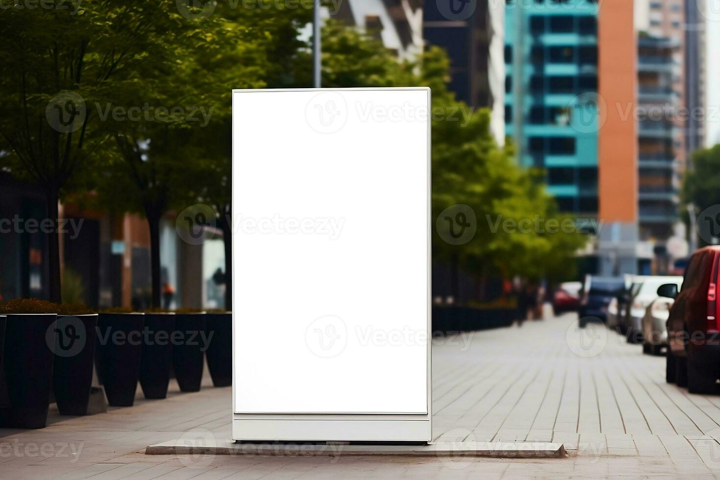 Layout of a street billboard in the city. AI generated photo