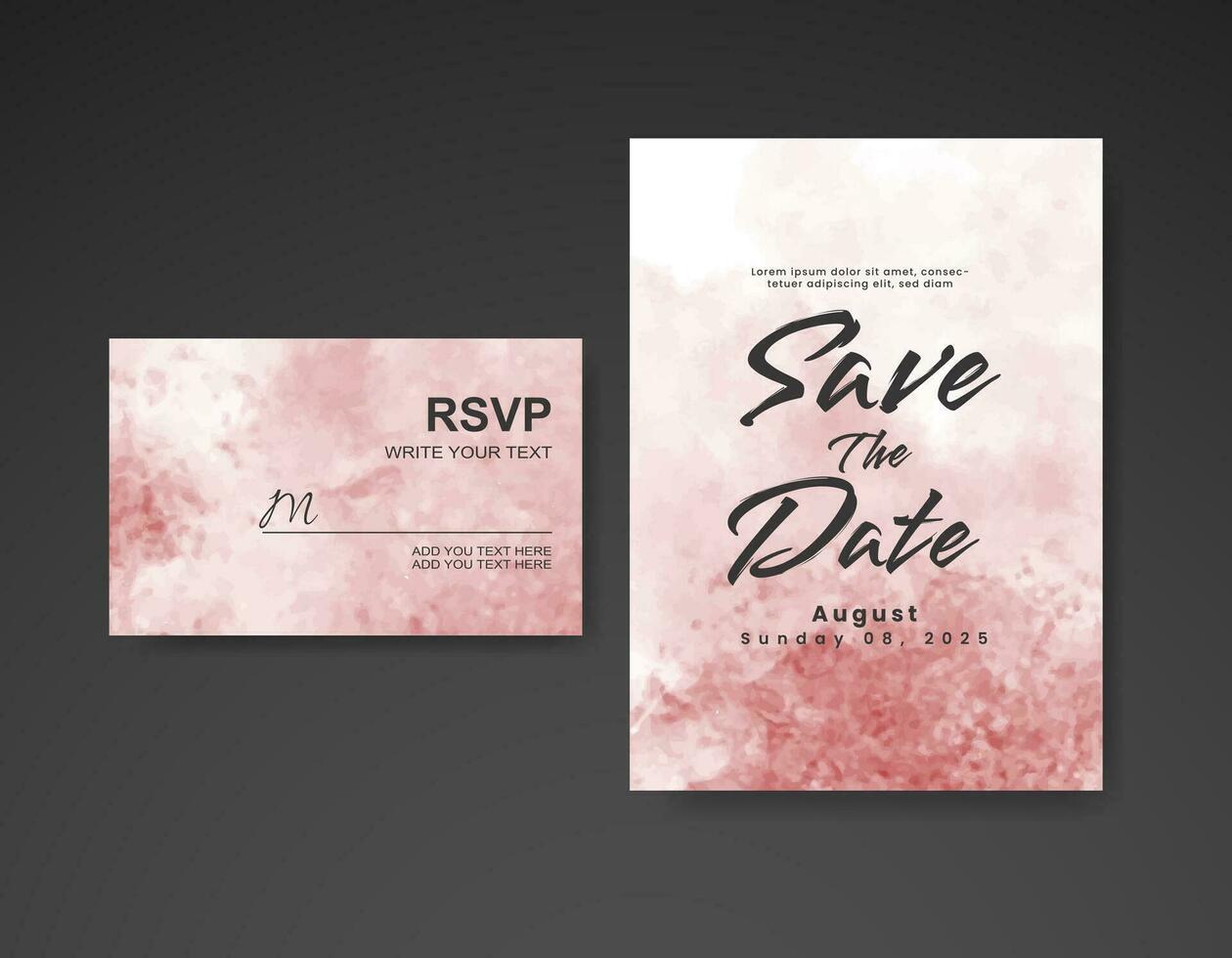 invitación de boda con fondo abstracto de acuarela vector