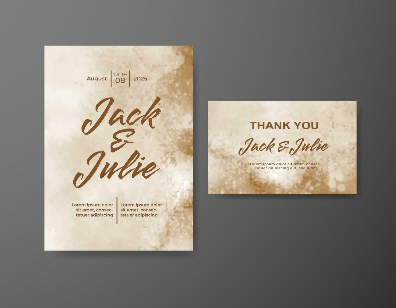 Wedding invitation with abstract watercolor background vector