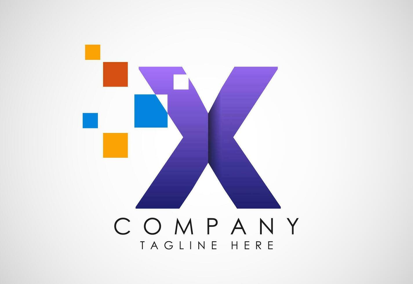English alphabet with data pixel. Creative technological modern data pixel logo vector