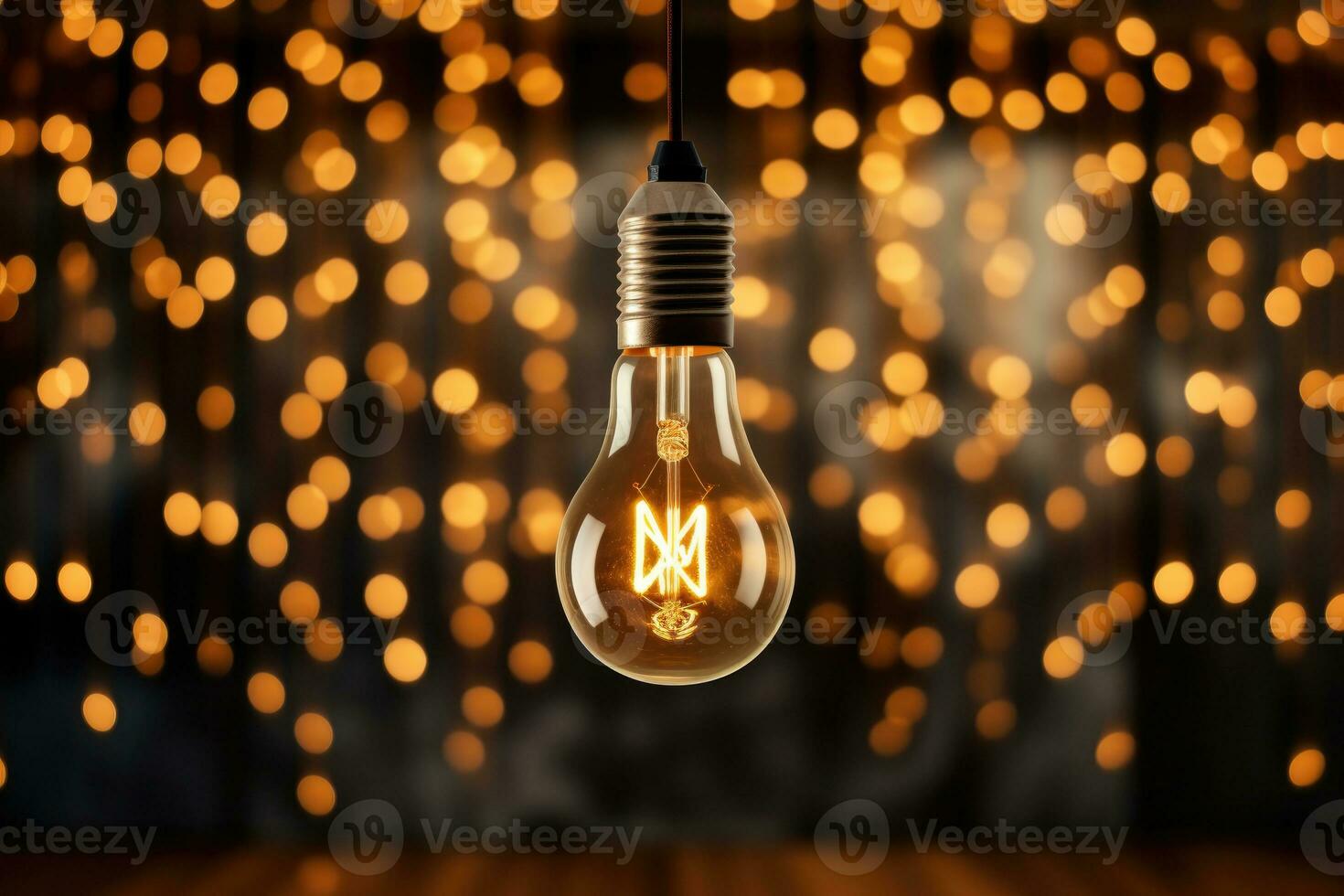 Decorative modern round light bulbs in the room.. generated by artificial intelligence photo