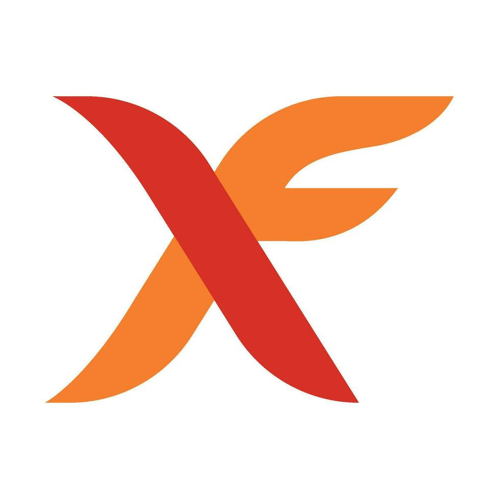 letra logo X y F xf vector